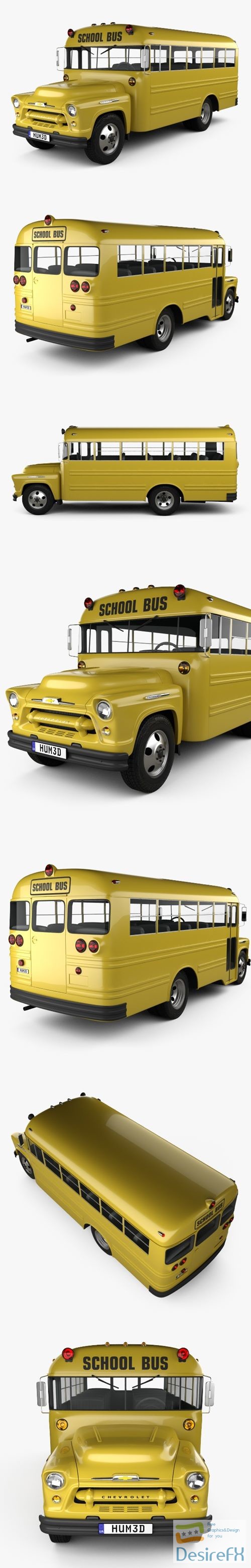 Chevrolet 4500 School Bus 1956 3D Model