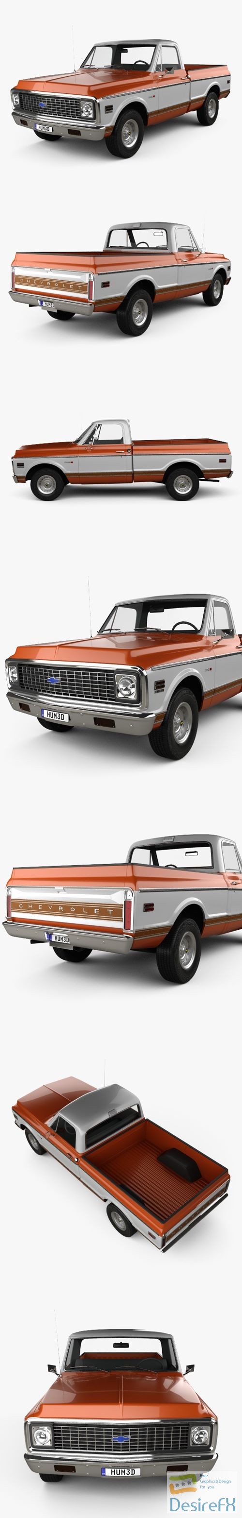Chevrolet C10 Cheyenne Pickup 1971 3D Model