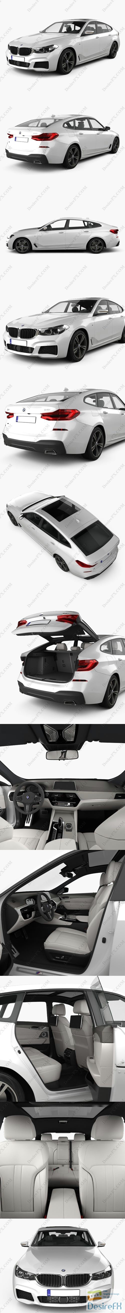 BMW 6-series Gran Turismo M Sport with HQinterior 2017 3D Model