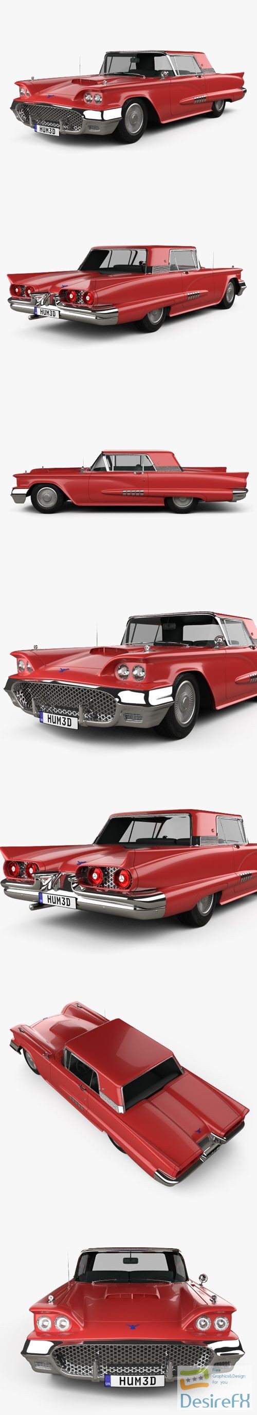 Ford Thunderbird Sport Coupe 1958 3D Model