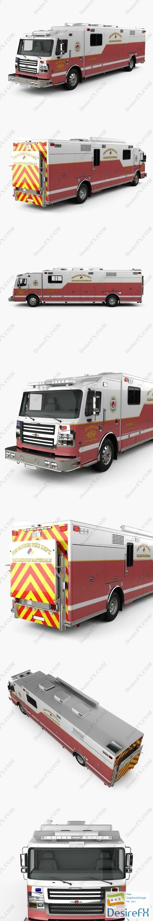 Rosenbauer Walk In Rescue Fire Truck 2017 3D Model