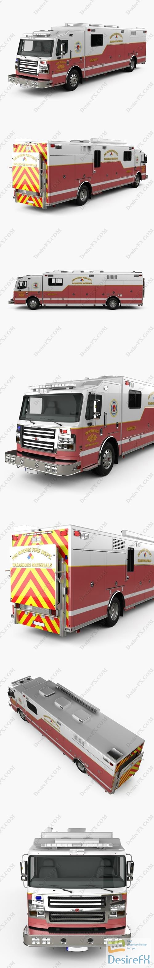 Rosenbauer Walk In Rescue Fire Truck 2017 3D Model
