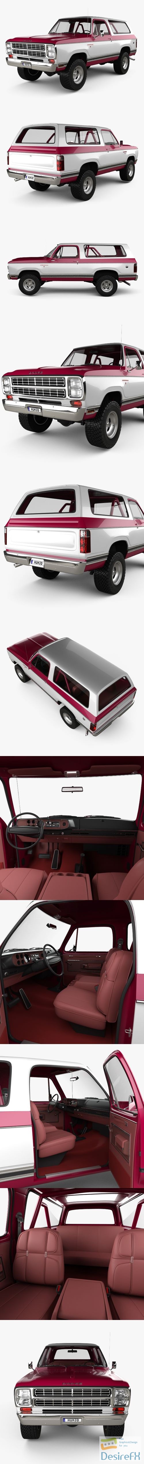 Dodge Ramcharger with HQ interior 1979 3D Model