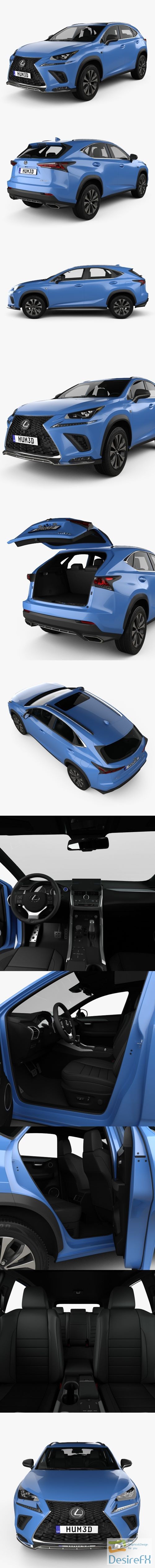 Lexus NX F-sport with HQ interior 2017 3D Model