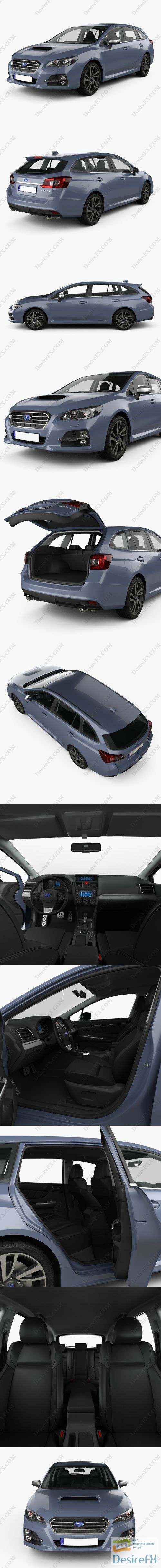 Subaru Levorg with HQ interior 2015 3D Model