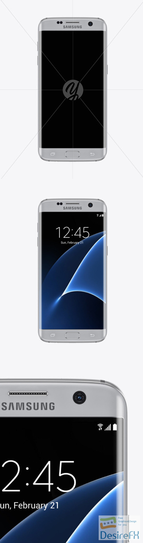 Silver Titanium Samsung Galaxy S7 Phone Mockup 52115 TIF
