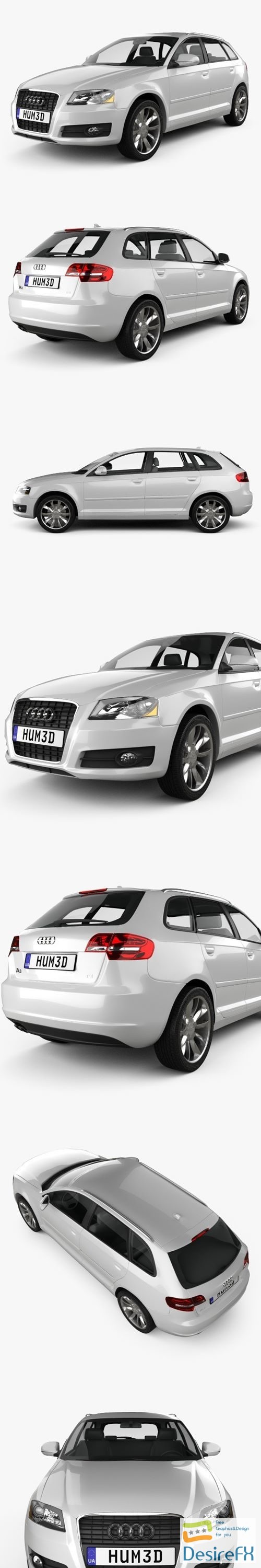 Audi A3 sportback 2011 3D Model