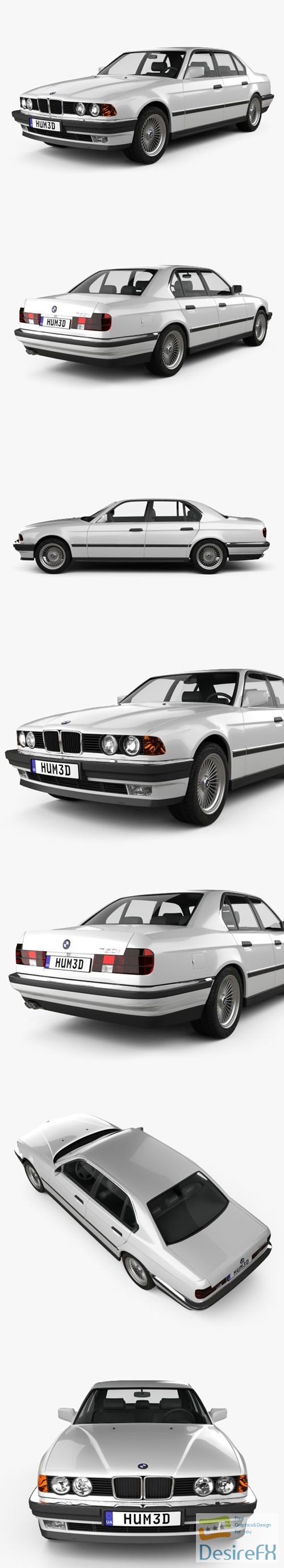 BMW 7-series E32 1992 3D Model