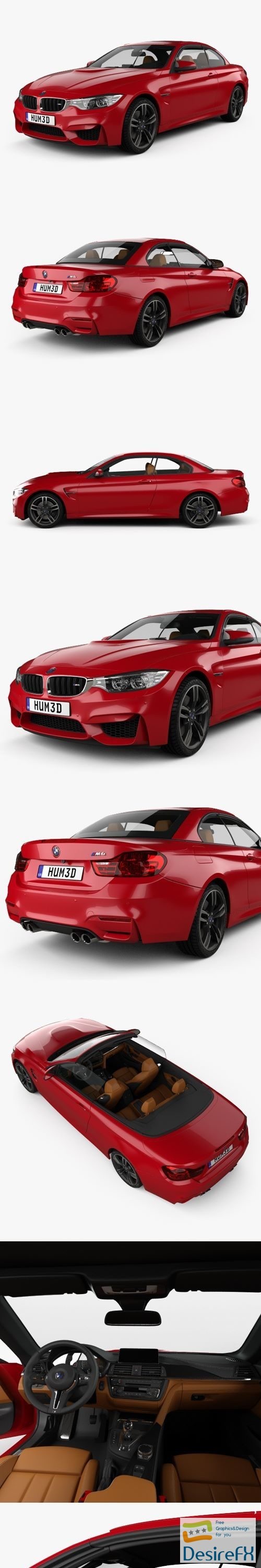 BMW M4 F83 convertible with HQ interior 2014 3D Model