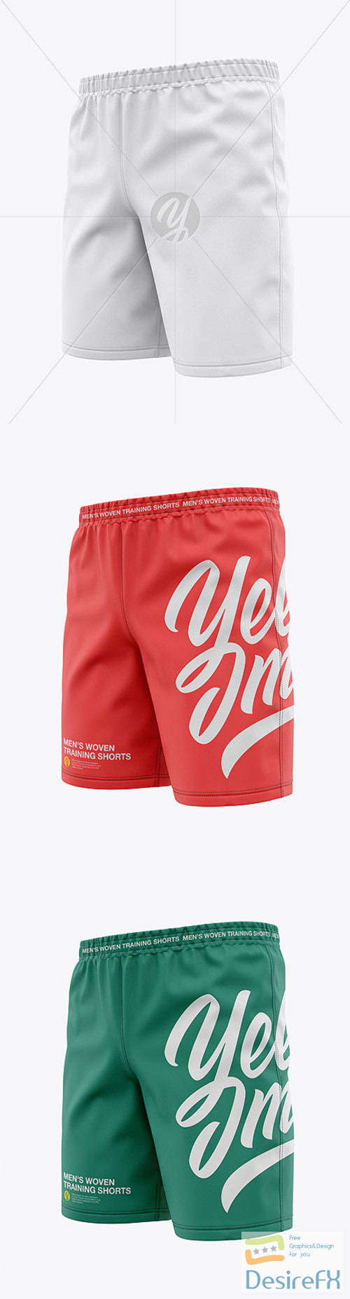 Download Download Mens Woven Training Shorts - Front Half-Side View ...