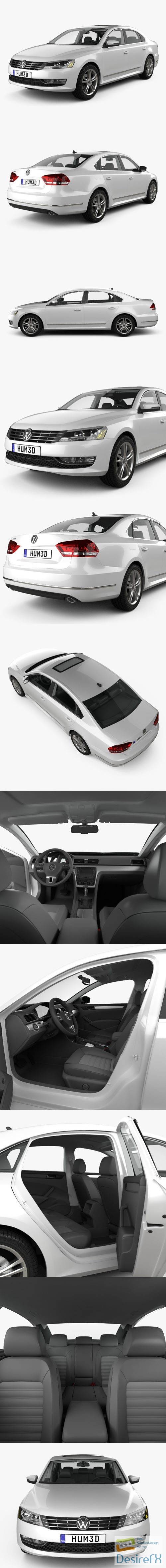 Volkswagen Passat B7 with HQ interior 2011 3D Model