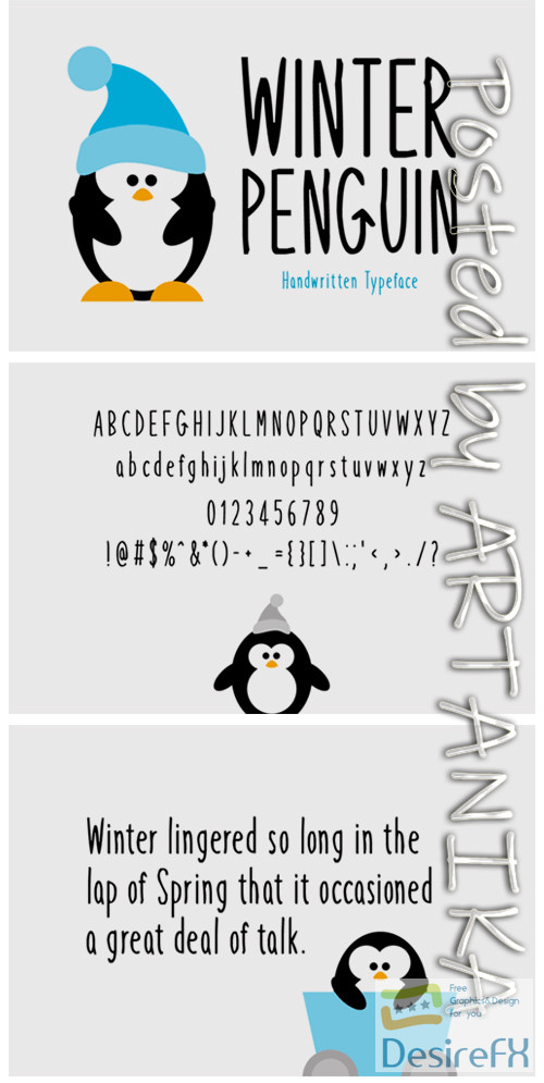Winter Penguin Typeface Font
