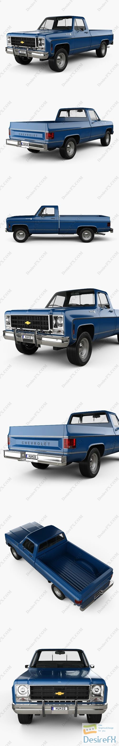 Chevrolet Scottsdale Single Cab Standart Bed 1979 3D Model