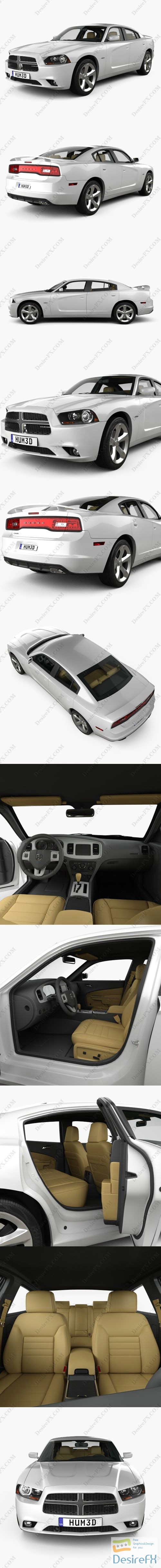 Dodge Charger LX with HQ interior 2011 3D Model