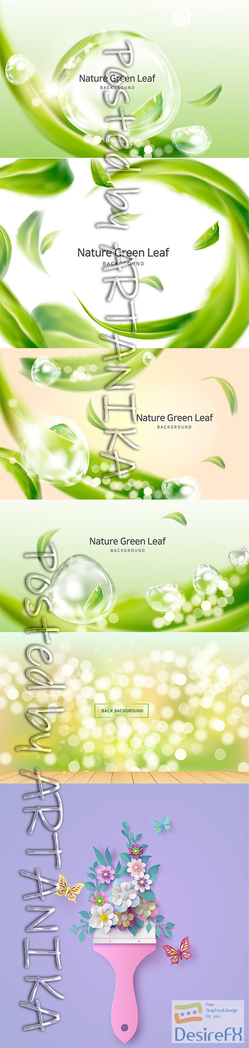 Nature Clean Air and Spring Leaves Illustrations