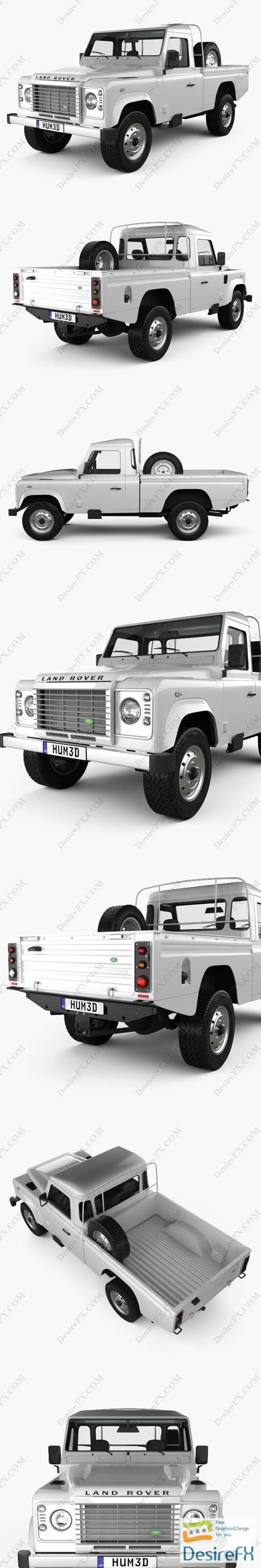 Land Rover Defender 110 High Capacity PickUp 2011 3D Model