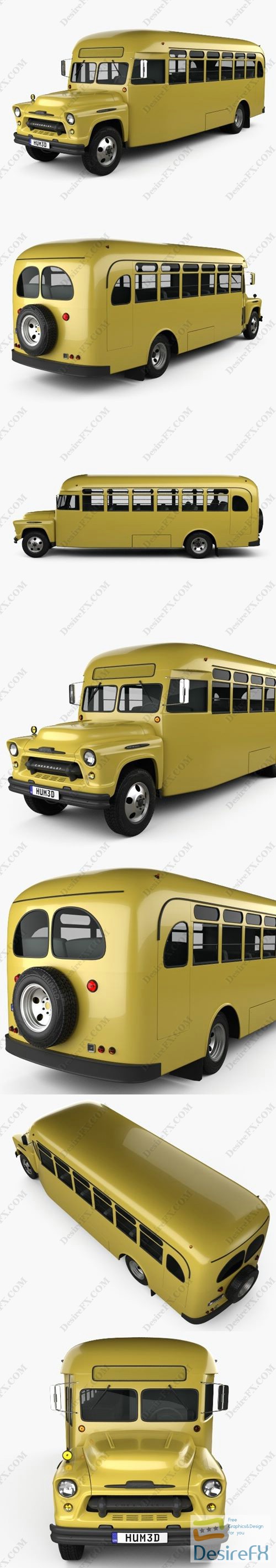 Chevrolet 6700 School Bus 1955 3D Model