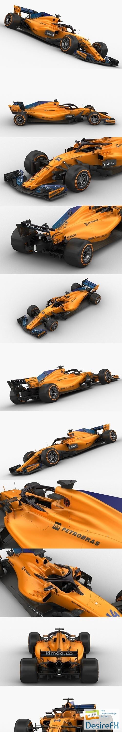 F1 McLaren MCL33 2018 3D Model