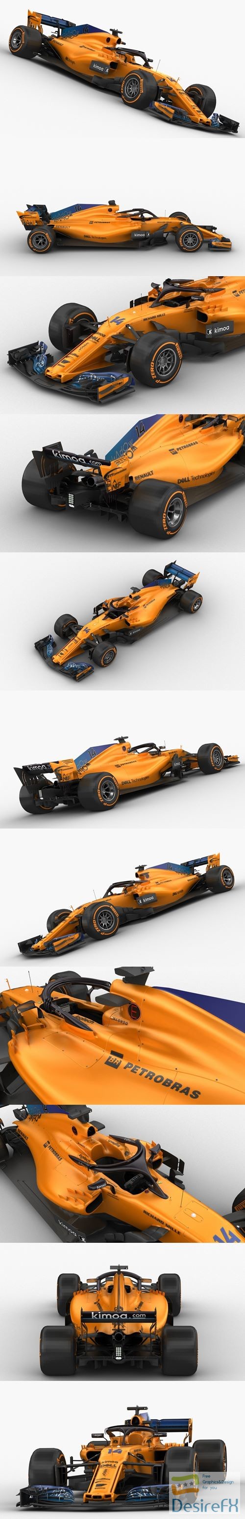 F1 McLaren MCL33 2018 3D Model
