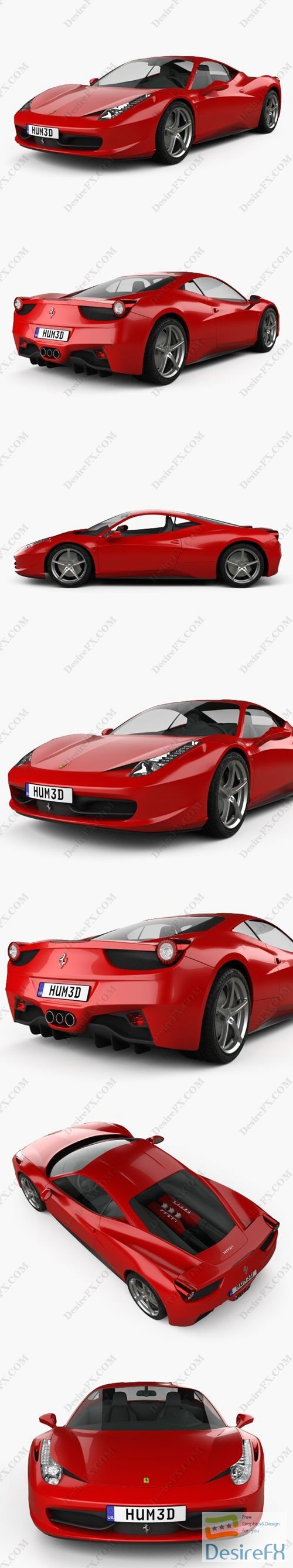 Ferrari 458 Italia 2011 3D Model