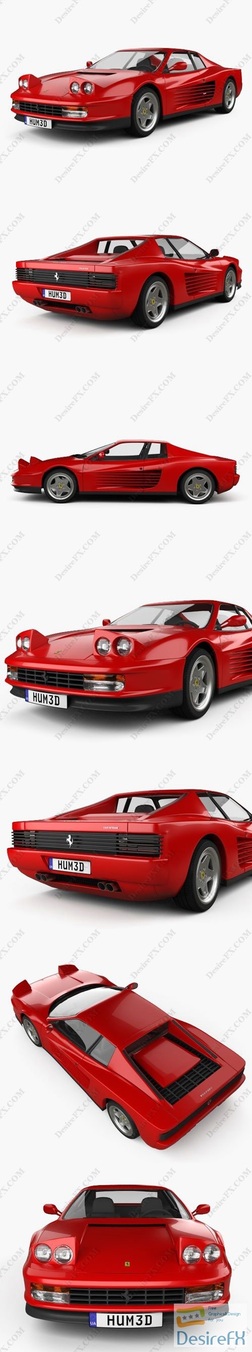Ferrari Testarossa 1986 3D Model