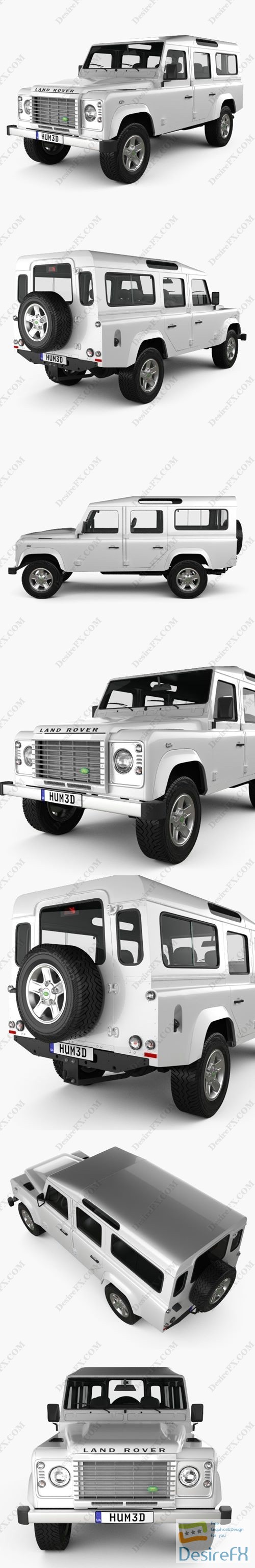 Land Rover Defender 110 Station Wagon 2011 3D Model