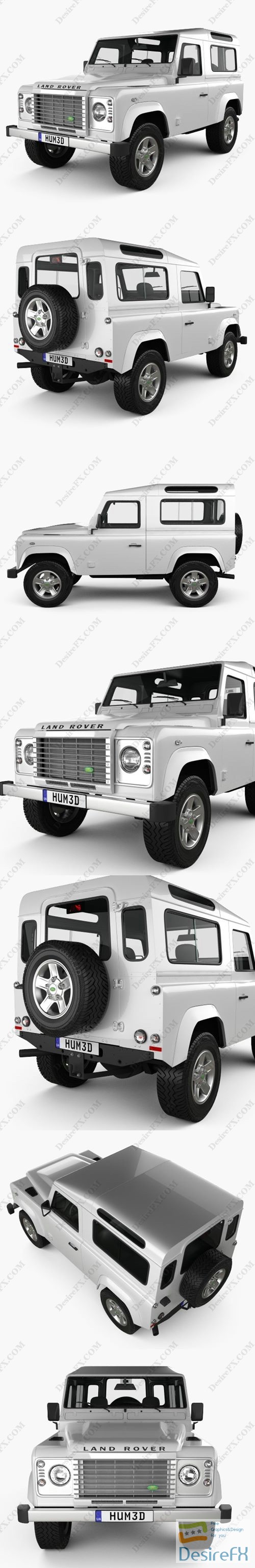 Land Rover Defender 90 Station Wagon 2011 3D Model