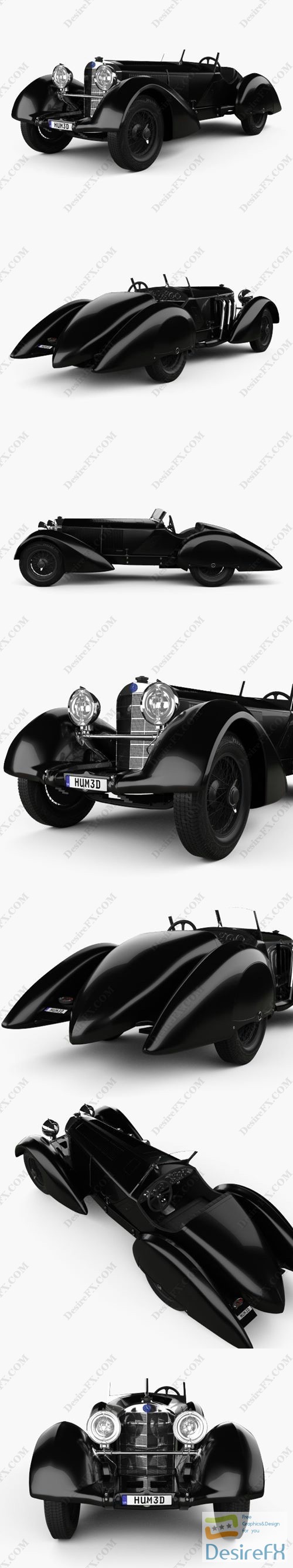 Mercedes-Benz 710 SSK Trossi Roadster 1930 3D Model
