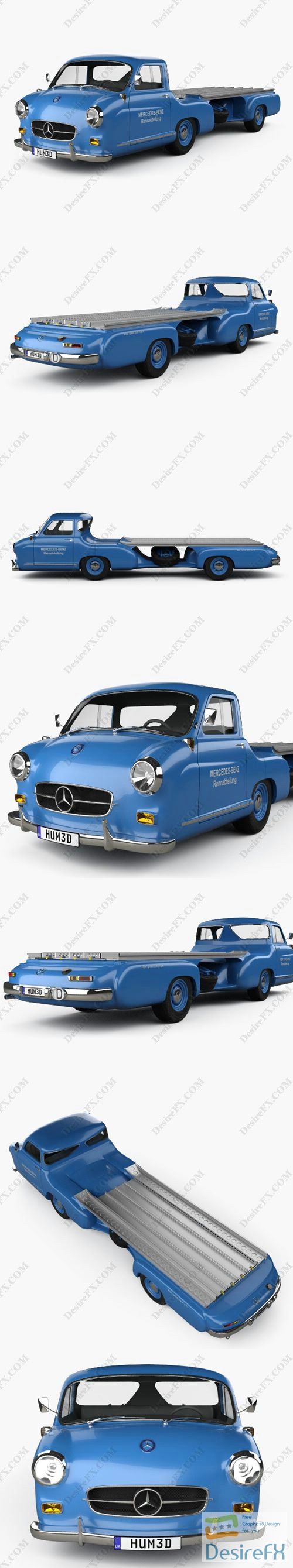Mercedes-Benz Blue Wonder Renntransporter 1954 3D Model