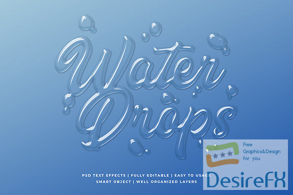 Water Dropped 3d Text Effect Mockup