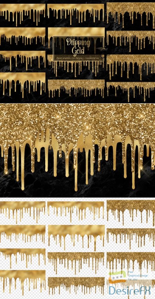 Dripping Gold Clipart - 4713356