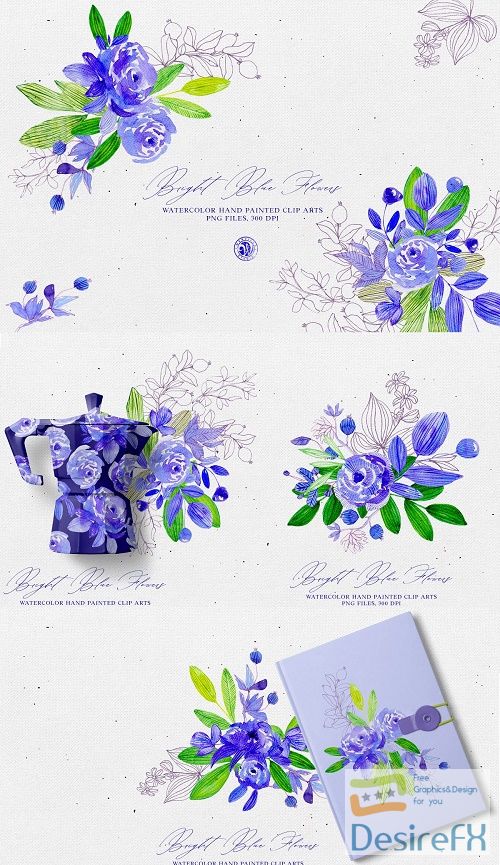 Bright Blue Flowers - 4626268