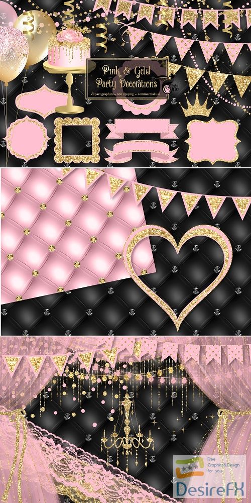 Pink & Gold Party Decorations - 4673991