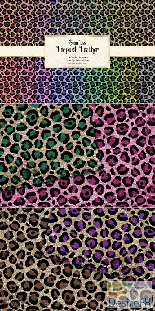 Leopard Leather Digital Paper Graphic
