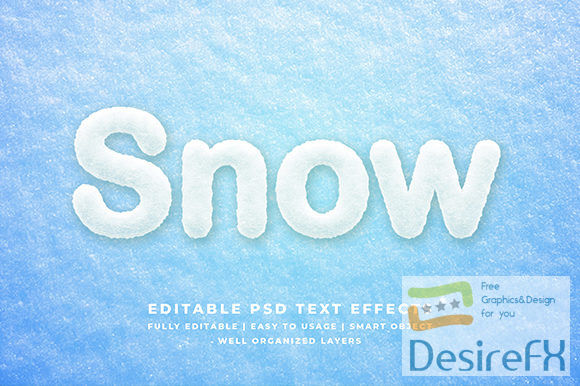 Snow 3d Text Effect Mockup