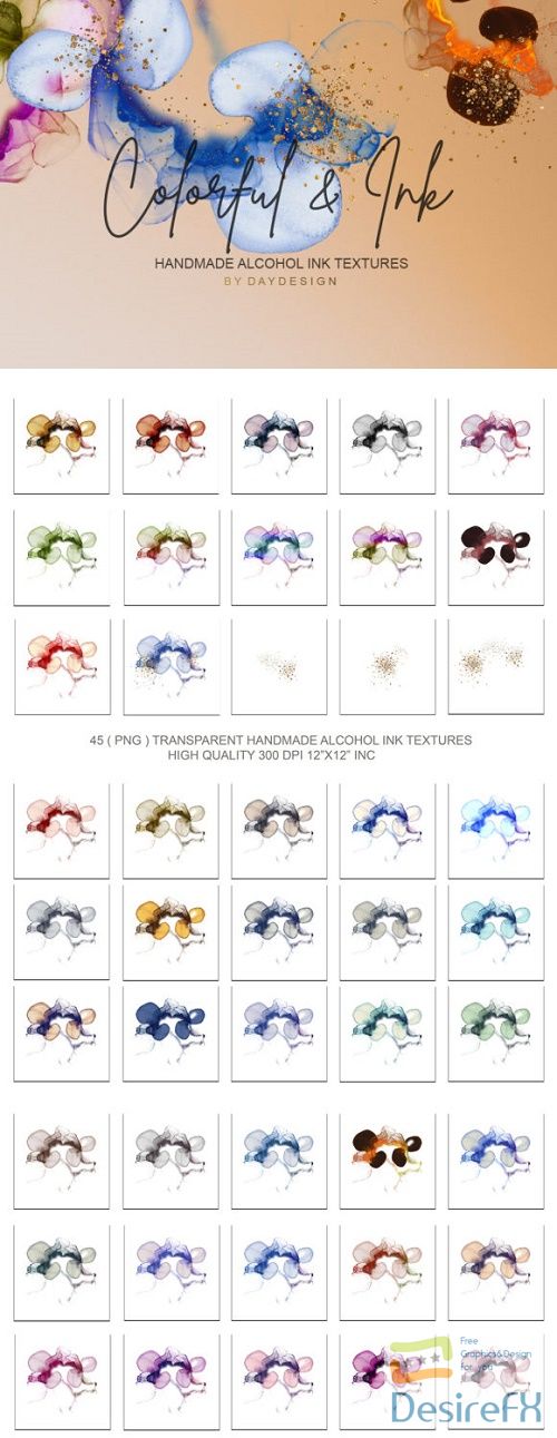 Alcohol Ink Textures PNG