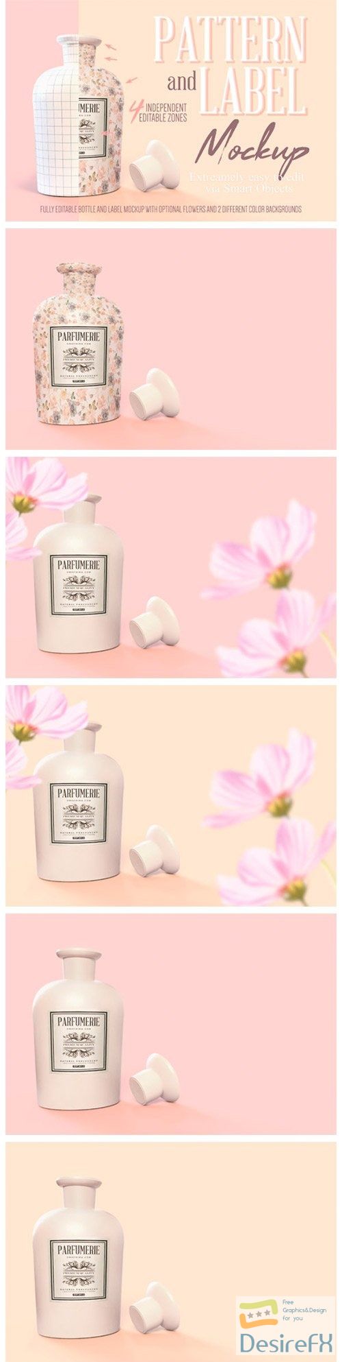 Pattern &amp; Label Parfum Bottle Mockup - 4517819