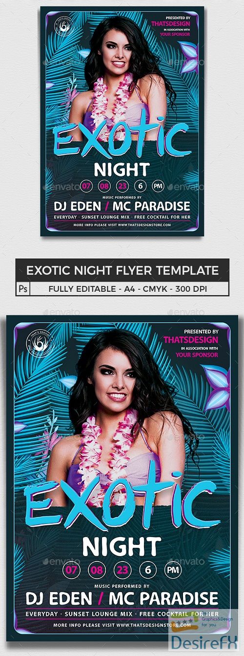 Exotic Night Flyer Template - 16211347 - 691261