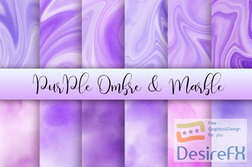 Purple Ombre and Marble Background