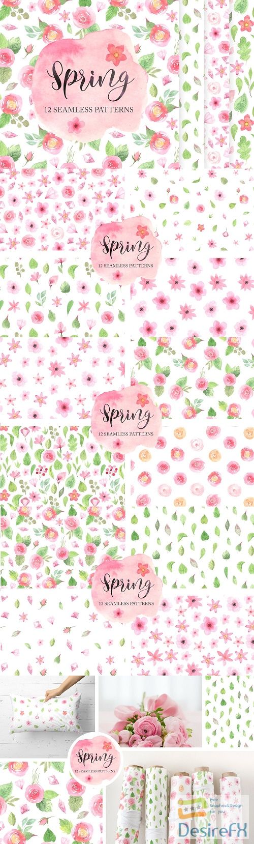 12 Spring Seamless Pattern Set - 3655540