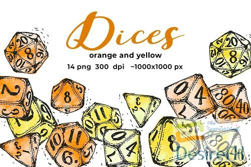 Orange and yellow dices - 4665193