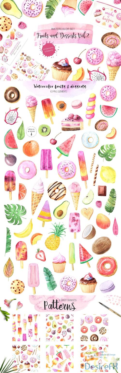 Watercolor Fruits & Desserts Vol.2 - 2592544