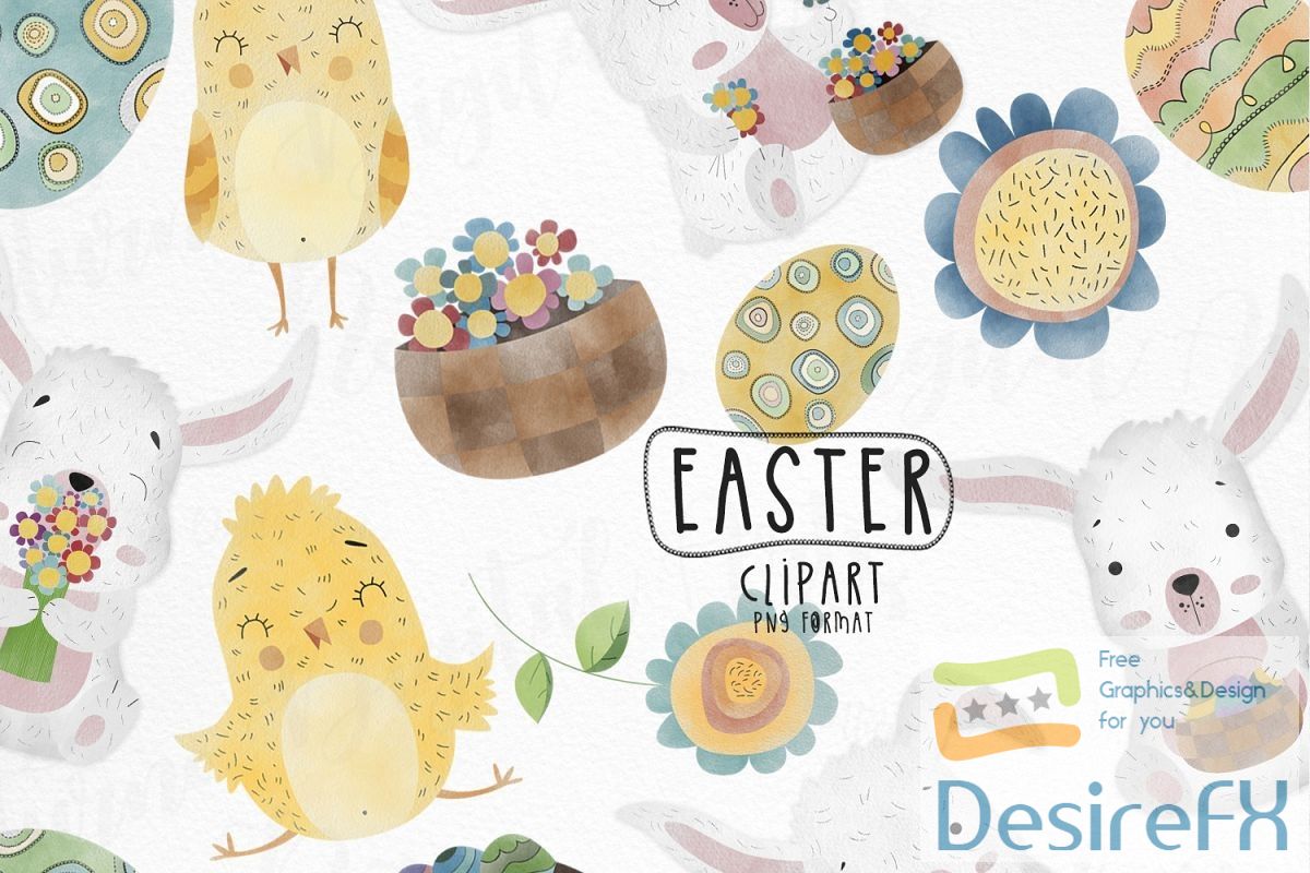 Watercolor Easter clipart. 13 easter digital clipart - 480889