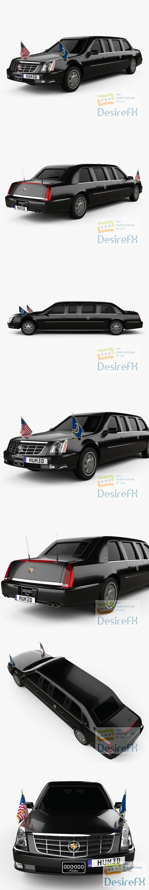 Cadillac DTS Limousine 2005 3D Model
