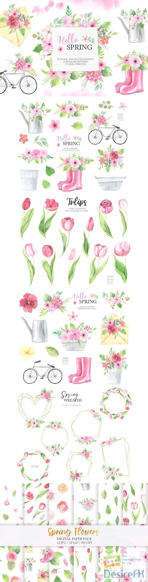 Watercolor Spring Floral Collection - 4699391