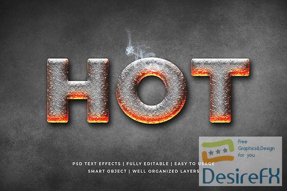 Hot 3d Text Effect Mockup