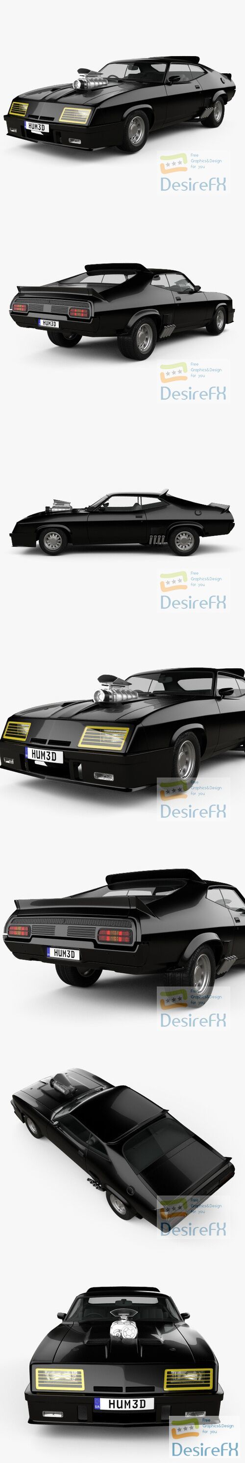 Ford Falcon GT Coupe Interceptor Mad Max 1979 3D Model