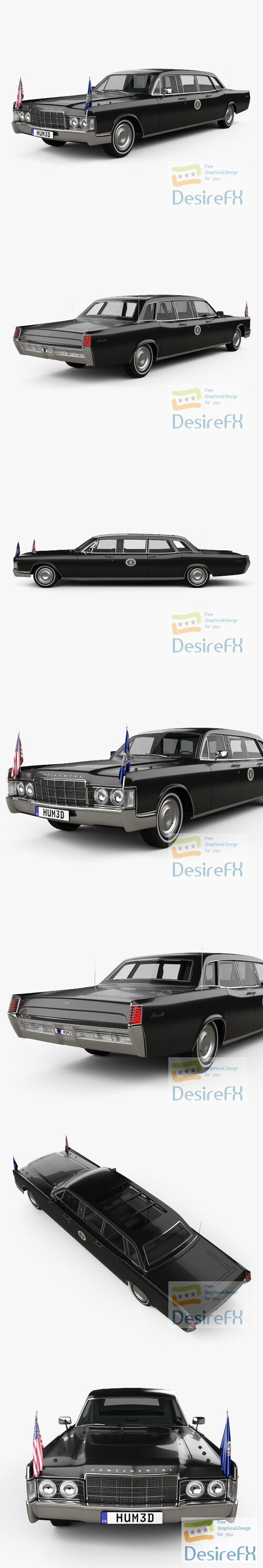 Lincoln Continental US Presidential State Car 1969 3D Model