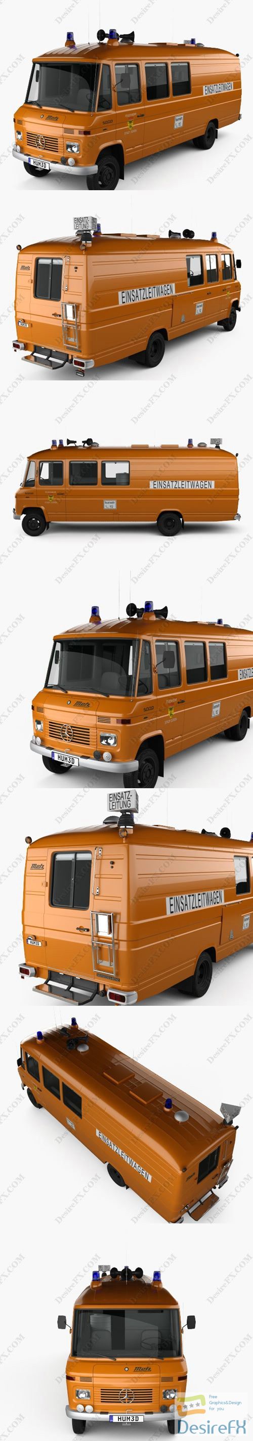 Mercedes-Benz L 508 D Emergency Command Vehicle 1978 3D Model