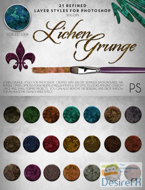 Thehungryjpeg - Lichen Grunge - Photoshop Styles - 37259